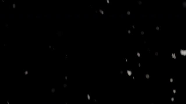 Snowflakes Drifting Against A Black Background