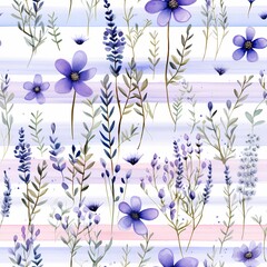 cute sweet lavender flower with purple floral on stripe background 