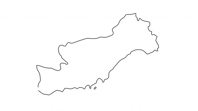 animated sketch map of Mersin in Turkey