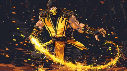 8-Bit Scorpion: Mortal Kombat Pixel Art