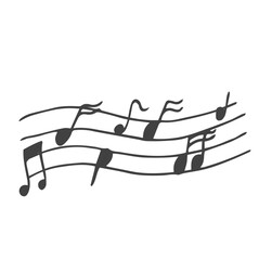 Fototapeta na wymiar Music note design element in doodle style