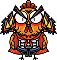 Hand drawn cartoon chicken illustration
