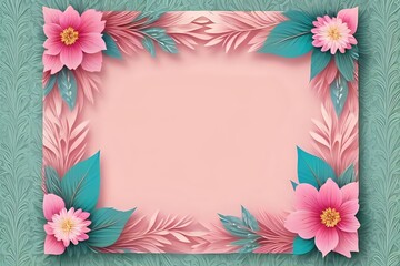 A floral with pink and blue leaves, card template, Social media Luxury covers, Card template, card template, minimalistic , illustration, card, Instgram, Tiktok, Facebook, Twitter, X, Pinterest