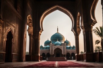 portrait of the mosque in the afternoon. interior of the mosque