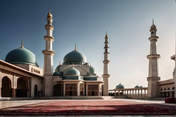 portrait of the mosque in the afternoon. blue mosque country