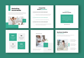 Elegant Business Social Media Layouts With Teal Accent