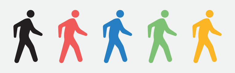 vector set of pedestrian crossing icons