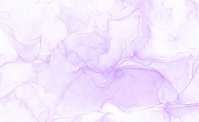 Fototapeta na wymiar Light purple watercolor acrylic marble backgound. Vector abstract alcohol liquid texture in pastel color