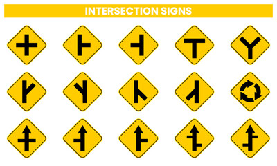 vector intersection signs collection