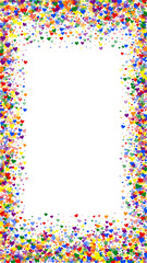 Rainbow colored scattered hearts. LGBT valentine