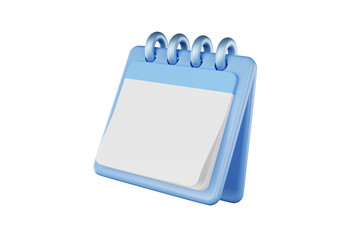 3D rendering A cute calendar that tells the day floats in the air. holiday concept at work