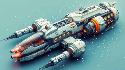 Futuristic Visions: Isometric Spaceship Art