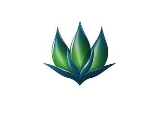 Green plant logo on a white background. Aloe vera logo.