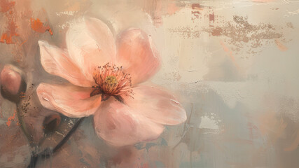 Watercolor painting of a blooming magnolia flower. Spring background.
