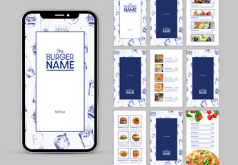 Minimal Blue Style Burger Menu Digital Version