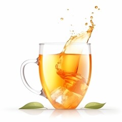 logo glass of tea graphics on white background 
