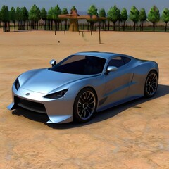 View of 3d car