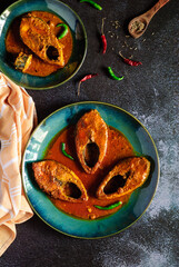 Steamed Hilsa Curry in Traditional Bengali-style