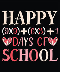 Happy 100 days of school shirt print template, Typography design for back to school, 2nd grade, preschool, kindergarten, pre k
