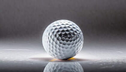 close up of a golf ball on white background