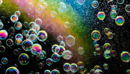 colorful bubbles soap pattern overlay abstract particles splashes of water on black