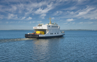 Fototapeta premium Ferry to Hiddensee from Rügen at Baltic Sea,Mecklenburg-Vorpommern,Germany