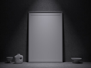 Minimalist Monochromatic Poster Frame Mockup