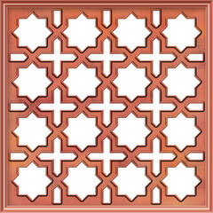 Artistic metal casting. Arabic geometric flowers pattern. Arabesque lattice for wall or window decoration. Wall grill screen panel. Islamic design for mashrabiya. Illustration - 728352972