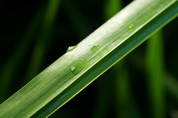 A close-up of a single blade of grass, 