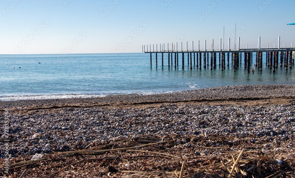 Wall mural pier on the beach