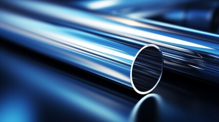 Stack of stainless steel pipes background, metallurgical industry backdrop concept image - obrazy, fototapety, plakaty