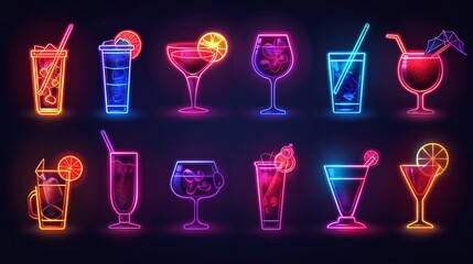 Neon Glass Icons: Japanese Kamon Collection