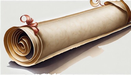 narrow paper fantasy style scroll on white