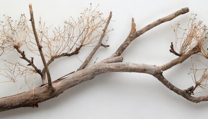 Obraz premium dry tree branch on white