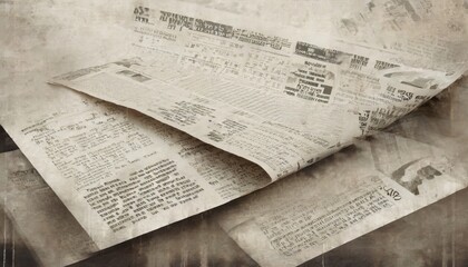 newspaper paper grunge aged newsprint pattern background vintage old newspapers template texture generative ai