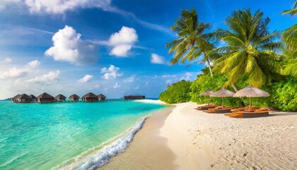 Fototapeta na wymiar tropical beach in the maldives