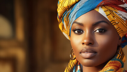 Portrait of an African woman in a turban , black history month