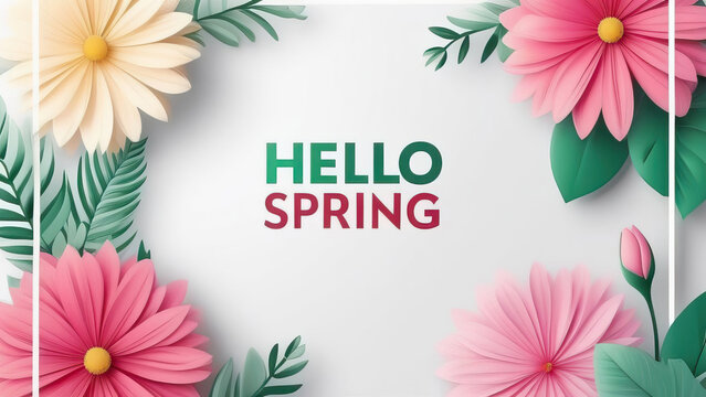 Floral Salutations: Captivating Spring Card with a Warm Welcome