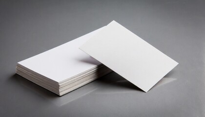 blank business cards on grey background texte logo