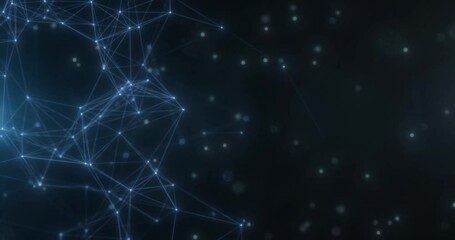 Plexus of threads and knots. Abstract animated background that resembles a neural network visualization.
