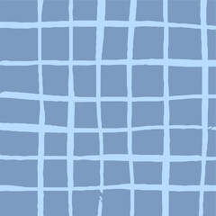 Vector hand drawn cute checkered pattern. Plaid geometrical simple texture. Crossing lines. Abstract cute delicate pattern ideal for fabric, textile, wallpaper