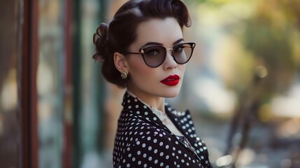 Fototapeta na wymiar portrait of a person wearing polka dot clothes