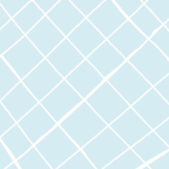 Vector hand drawn cute checkered pattern. Plaid geometrical simple texture. Crossing lines. Abstract cute delicate pattern ideal for fabric, textile, wallpaper.