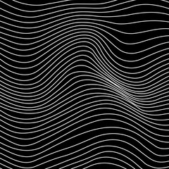 White curved lines on black background vector 
