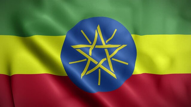 Ethiopia waving flag, Flag of Ethiopia Animation, Ethiopian Flag Closeup, 4k Ethiopian Flag Waving Animation