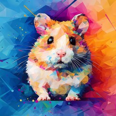 Geometric Artwork of a Hamster