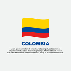 Colombia Flag Background Design Template. Colombia Independence Day Banner Social Media Post. Colombia Background