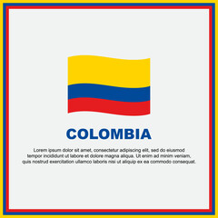 Colombia Flag Background Design Template. Colombia Independence Day Banner Social Media Post. Colombia Banner