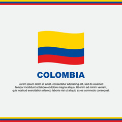 Colombia Flag Background Design Template. Colombia Independence Day Banner Social Media Post. Colombia Design