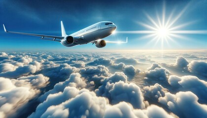 Obraz premium airplane in the clouds